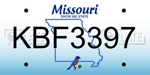 KBF3397 Missouri License Plate