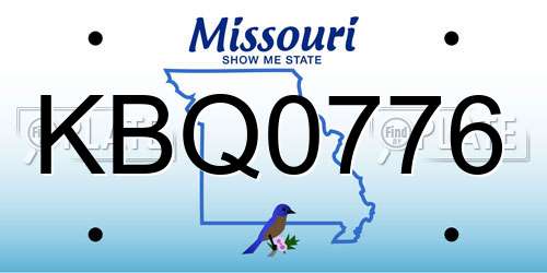 KBQ0776 Missouri License Plate