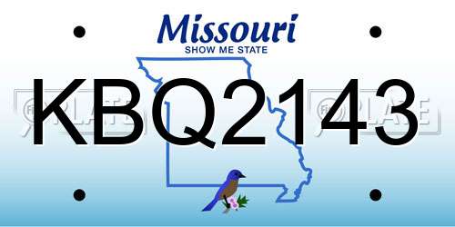 KBQ2143 Missouri License Plate
