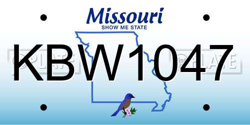 KBW1047 Missouri License Plate