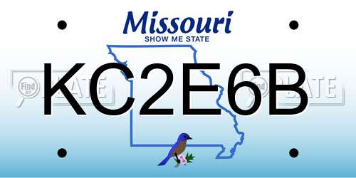 KC2E6B Missouri License Plate