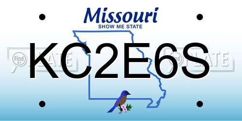 KC2E6S Missouri License Plate