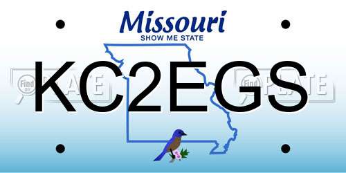 KC2EGS Missouri License Plate