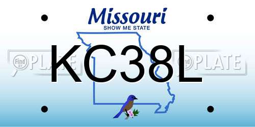 KC38L Missouri License Plate