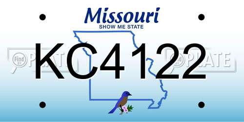 KC4122 Missouri License Plate