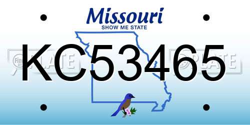 KC53465 Missouri License Plate