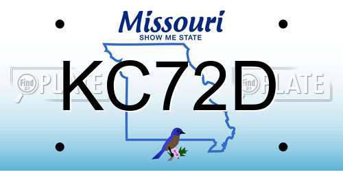 KC72D Missouri License Plate