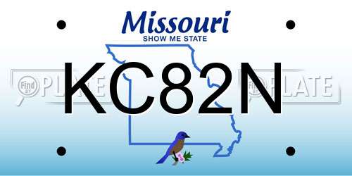 KC82N Missouri License Plate
