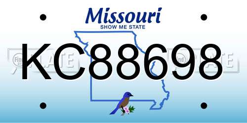 KC88698 Missouri License Plate