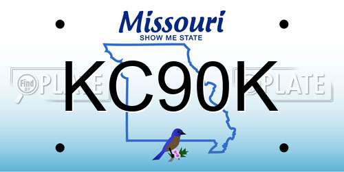 KC90K Missouri License Plate
