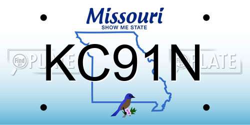 KC91N Missouri License Plate