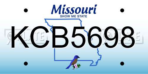 KCB5698 Missouri License Plate