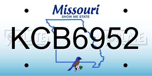 KCB6952 Missouri License Plate