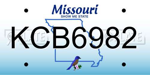KCB6982 Missouri License Plate