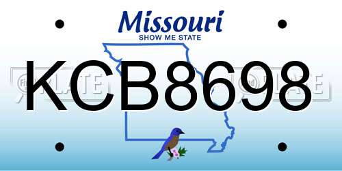 KCB8698 Missouri License Plate