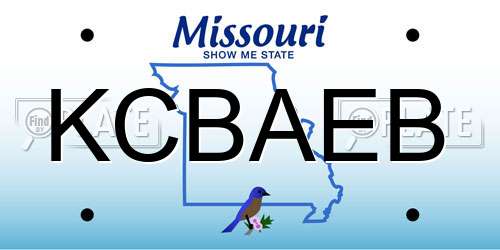 KCBAEB Missouri License Plate