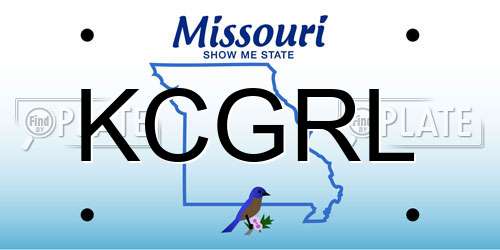 KCGRL Missouri License Plate