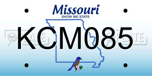 KCM085 Missouri License Plate