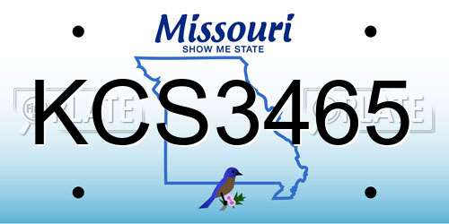 KCS3465 Missouri License Plate