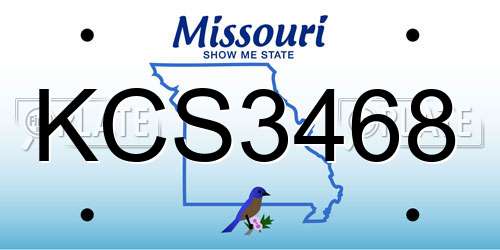 KCS3468 Missouri License Plate