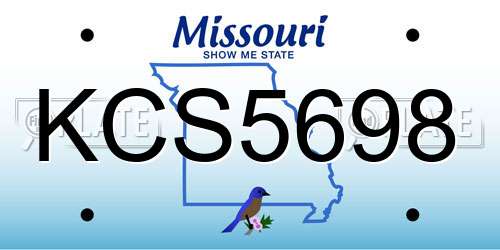 KCS5698 Missouri License Plate