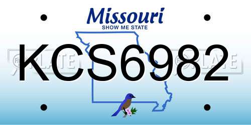 KCS6982 Missouri License Plate