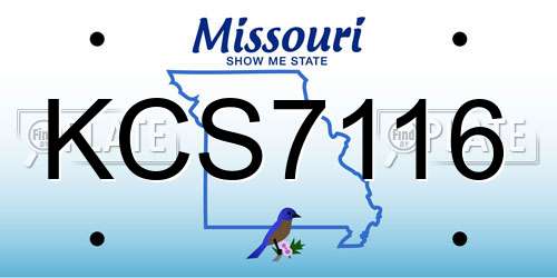 KCS7116 Missouri License Plate