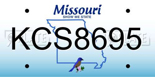 KCS8695 Missouri License Plate