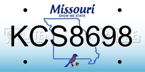 KCS8698 Missouri License Plate