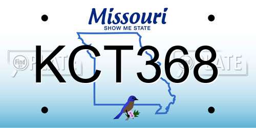 KCT368 Missouri License Plate