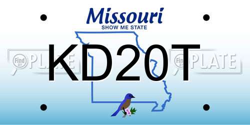 KD20T Missouri License Plate