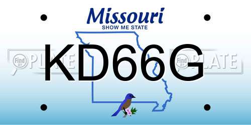 KD66G Missouri License Plate