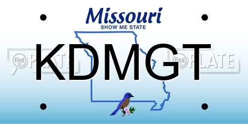 KDMGT Missouri License Plate