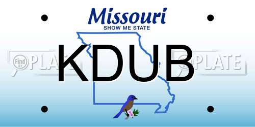 KDUB Missouri License Plate