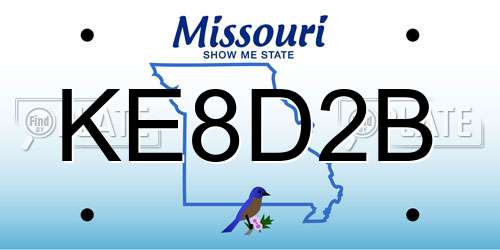KE8D2B Missouri License Plate