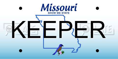 KEEPER Missouri License Plate