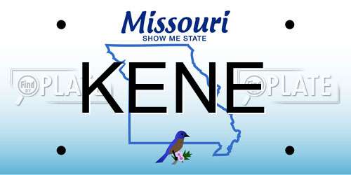 KENE Missouri License Plate