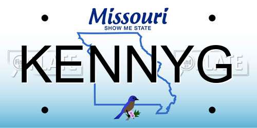 KENNYG Missouri License Plate