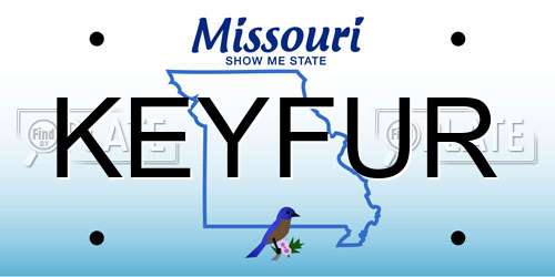 KEYFUR Missouri License Plate