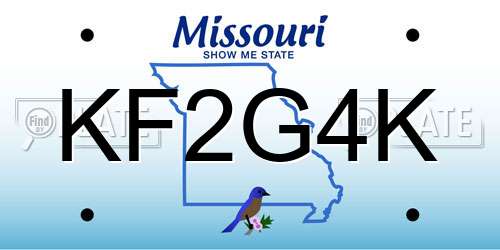 KF2G4K Missouri License Plate
