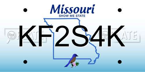 KF2S4K Missouri License Plate