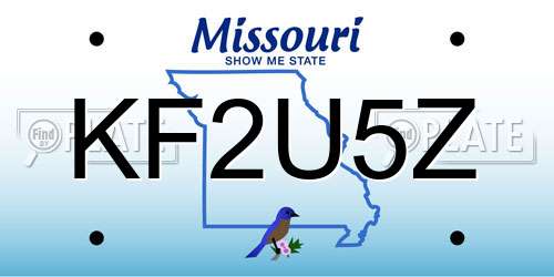 KF2U5Z Missouri License Plate