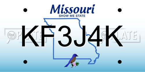 KF3J4K Missouri License Plate