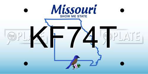 KF74T Missouri License Plate