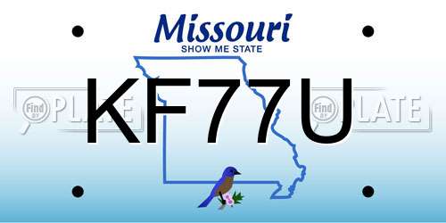 KF77U Missouri License Plate