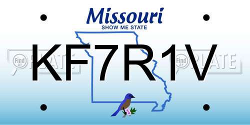 KF7R1V Missouri License Plate