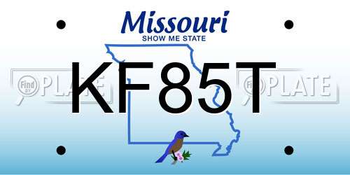 KF85T Missouri License Plate