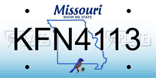 KFN4113 Missouri License Plate
