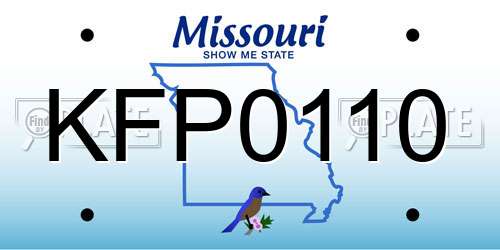 KFP0110 Missouri License Plate