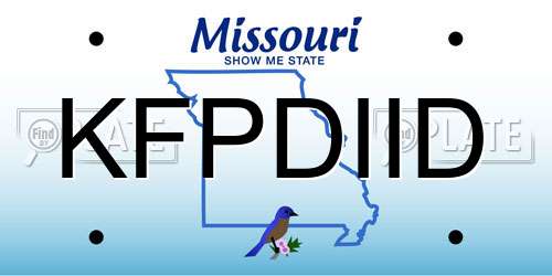 KFPDIID Missouri License Plate
